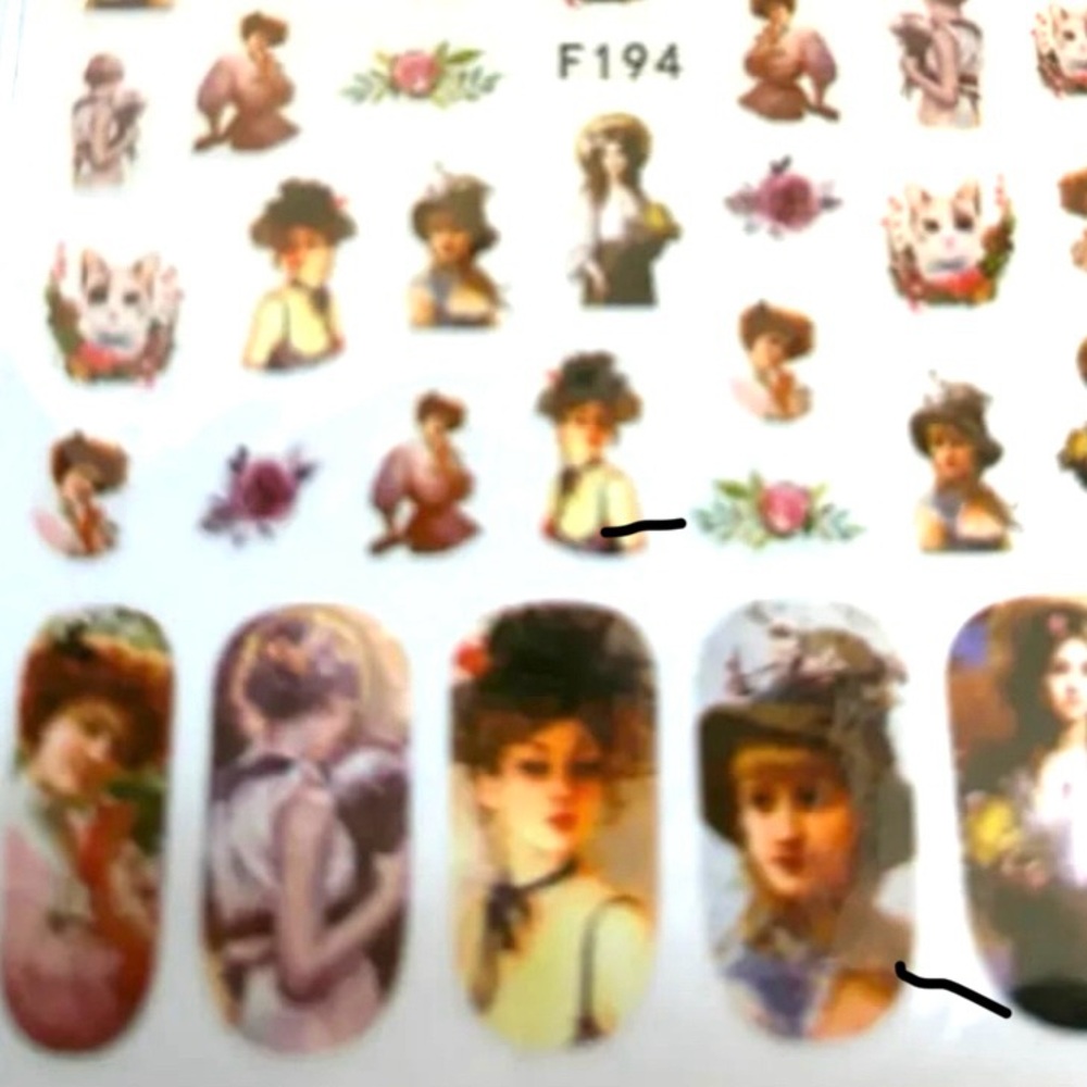 Vintage Style Nail Art water Transfer Sheet